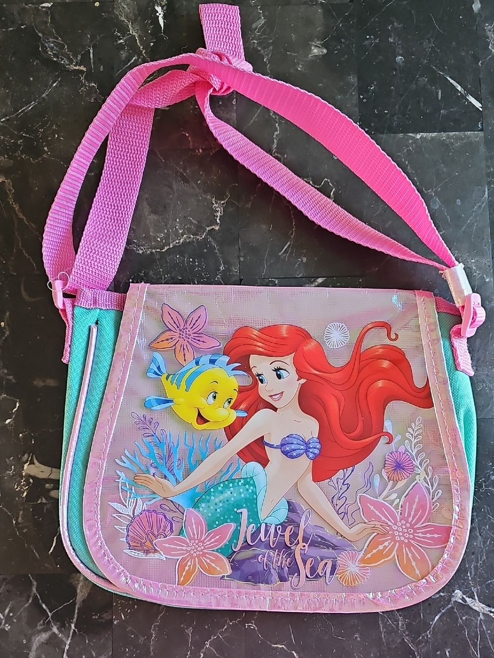 Little Mermaid Ariel Crossbody Bag - Pink & Teal